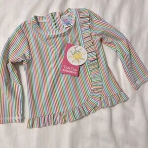 Ruffle butts. Long sleeve rash guard. Back zipper. Size 18-24 months